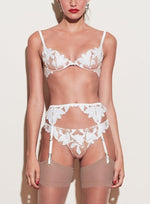 Load image into Gallery viewer, Rosie Lace & Mesh Suspenders White