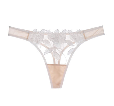 Rosie Lace Brazilian Mesh Thong White